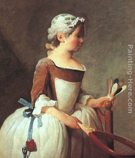 Jean Baptiste Simeon Chardin Girl with Racket and Shuttlecock